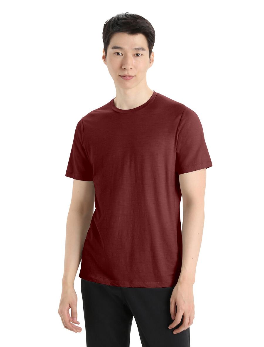 Koszulki Icebreaker Merino Tech Lite II Krótkie Sleeve Tee Męskie Czerwone | PL 1784DFMN